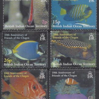 2002 British Indian Ocean Territory - SG.270-5 10th Anniversaryof Friends of Chagos Reef Fish.  set 6  values  u/m (MNH)