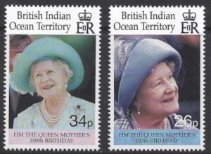 2000 British Indian Ocean Territory - SG.240-1  Queen Elizabeth the Queen Mother 100th Birthday. set 2 values  u/m (MNH)
