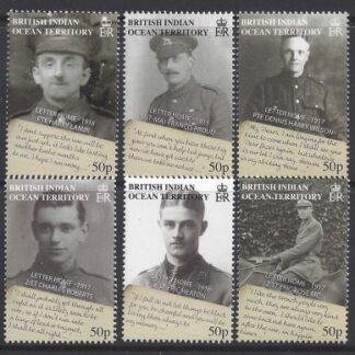 2008 British Indian Ocean Territory.SG.385-90 90th Anniversary of the End of WW1. set 6 values   u/m (MNH)