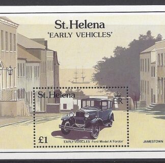 1989 St. Helena  MS.557  Early Vehicles. Mini Sheet. U/M (MNH)