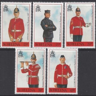 1991 St.Helena SG.586-90  Military Uniforms of 1897. set 5 values U/M (MNU)