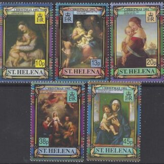 1991 St.Helena  SG.593-7  Christmas Religious Paintings. set 5 values  U/M (MNH)