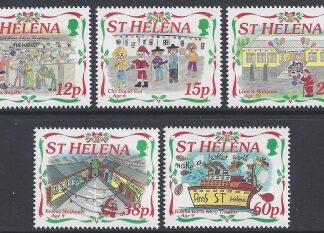 1995 St Helena  SG.705-9 Christmas Childrens Paintings set 5 values U/M (MNH)