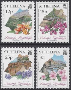 1996 St Helena SG.730-3 Christmas Flowers & Views  set 4 values U/M (MNH)