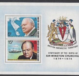 1974 British Antarctic. MS.63 Birth Centenary of Sir Winston Churchill. mini sheet U/M (MNH)