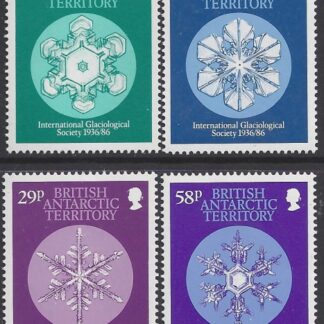 1986 British Antarctic. SG.151-4  50th Anniversary of Int. Glaciological Society. set 4 values U/M (MNH)