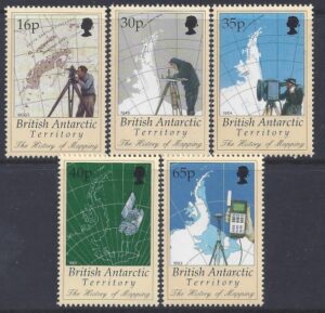 1998 British Antarctic. SG.281-5  History of Mapping in Antarctica. set 5 values U/M (MNH)