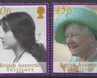2002 British Antarctic. SG.344-5 Queen Elizabeth The Queen Mother Commemoration. set 2 values U/M (MNH)