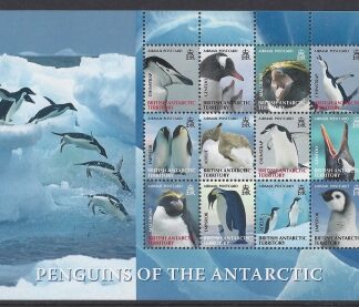 2008 British Antarctic. SG.474-85  Penguins of the Antarctic (3rd series) set 12 values  U/M (MNH)