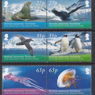 2009 British Antarctic.  SG.500-5 50th Anniversary of Antarctic Treaty. set 6 values U/M (MNH)
