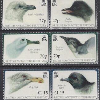 2010 British Antarctic. SG.532-7  Antarctic Birds Paintings by Edward Wilson. . set 6 values U/M (MNH)