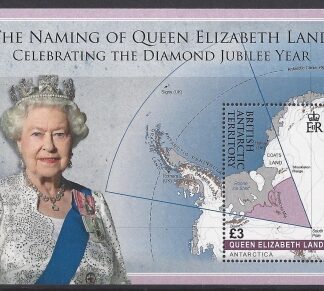 2013 British Antarctic.  MS.595  Diamond Jubilee - The Naming of Queen Elizabeth Land. mini sheet U/M (MNH)