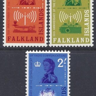 1962 Falkland Islands SG.208-10 50th Anniversary of Radio Communications. set 3 values U/M (MNH)
