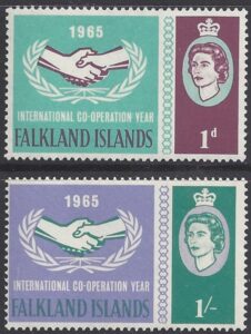 1965 Falkland Islands SG.221-2 International Cooperation Year. set 2 values U/M (MNH)