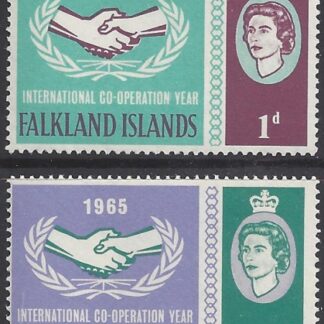 1965 Falkland Islands SG.221-2 International Cooperation Year. set 2 values U/M (MNH)