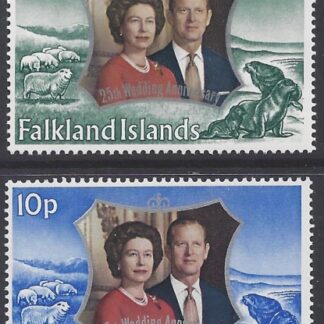 1972 Falkland Islands. SG.289-90 Royal Silver Wedding. set 2 values U/M (MNH)
