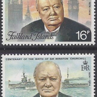 1974 Falkland Islands. SG.304-5 Birth Centenary of Sir Winston Churchill. set 2 values U/M (MNH)