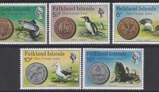 1975 Falkland Islands. SG.316-20 New Coinage set 5 values U/M (MNH)