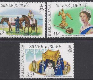 1977 Falkland Islands. SG.325-7 Silver Jubilee set 3 values U/m (MNH)