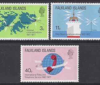 1977 Falkland Islands. SG.328-30 Telecommunications Set 3 values U/M (MNH)