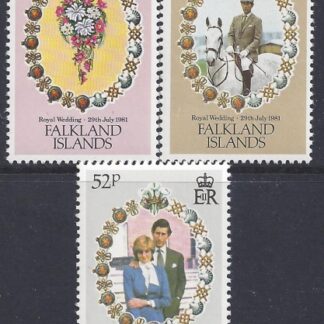 1981 Falkland Islands. SG.402-4 Royal Wedding  set 3 values U/M (MNH)