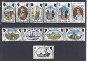 1982  Falkland Islands SG.439-49  150th Anniversary of British Administration.  set 11 values U/M (MNH)