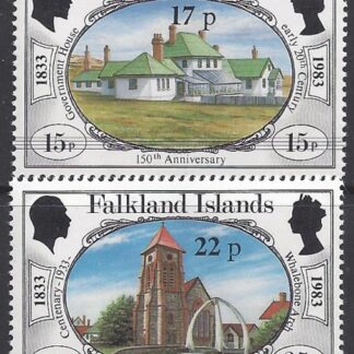 1984 Falkland Islands. SG.467-8  Nos.443 & 445 surcharged. set 2 values U/M (MNH)