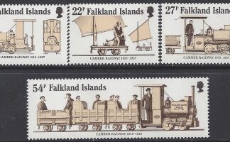 1985 Falkland Islands. SG.497-500 75th Anniversary of Camber Railway. set 4 values U/M (MNH)