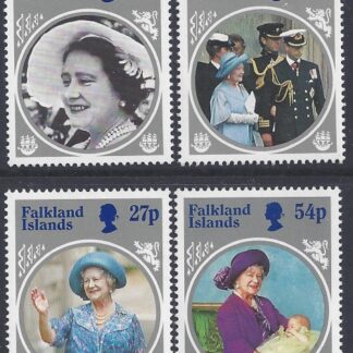 1985 Falkland Islands. SG.505-8 Life & Times of Queen Elizabeth The Queen Mother. set 4 values U/M (MNH)