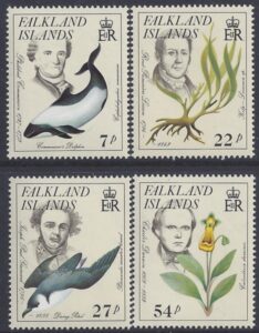 1985 Falkland Islands.  SG.514-7 Early Naturalists set 4 values U/M (MNH)