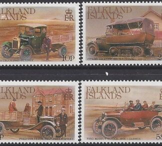 1987 Falkland Islands. SG.555-8  Early Vehicles.  set 4 values U/M (MNH)