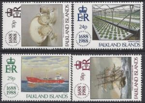 1988 Falkland Islands SG.563-6  300th Anniversary of Lloyds of London. set 4 values U/M (MNH)