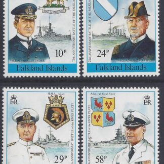 1989 Falkland Islands SG.593-6  75th Anniversary of The Battle of The Falklands. set 4 values U/M (MNH)