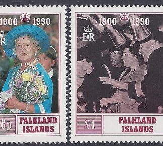 1990 Falkland Islands.  SG.606-7 90th Birthday of Queen Elizabeth the Queen Mother. set 2 values U/M (MNH)