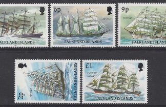 1991 Falkland Islands.  SG.613-25 Cape Horn Sailing Ships (with Imprint Date). set 5 values U/M (MNH)