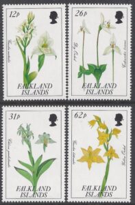 1991 Falkland Islands.  SG.629-32  Orchids. set 4 values U/M (MNH)
