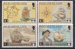 1991 Falkland Islands.  SG.643-6  500th Anniversary of Discovery of America by Columbus. set 4 values U/M (MNH)