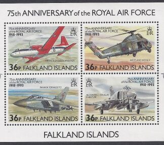 1993 Falkland Islands.  MS.680  75th Anniversary of Royal Air Force. mini sheet U/M (MNH)