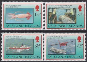 1993 Falkland Islands.  SG.681-4  Fisheries.  set 4 values U/M (MNH)