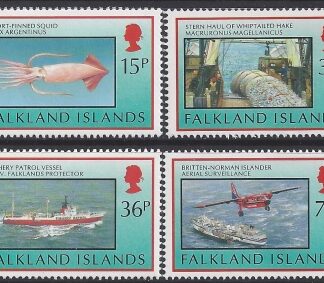 1993 Falkland Islands.  SG.681-4  Fisheries.  set 4 values U/M (MNH)