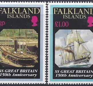 1993 Falkland Islands.  SG.685-6  150th Anniversary of Launch of Great Britain. (liner) set 2 values U/M (MNH)