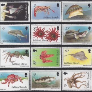 1994 Falkland Islands. SG.701-12  Inshore Marine Life. Set 12 values U/M (MNH)