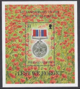 1995 Falkland Islands. MS.741 50th Anniversary of End of 2nd World War. mini sheet.  U/M (MNH)