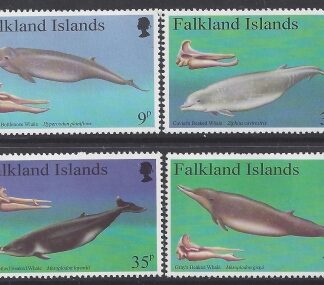 1996 Falkland Islands.  SG.771-4  Beaked Whales.  set 4 values U/M (MNH)