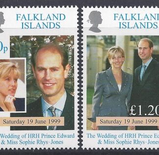 1999 Falkland Islands. SG.838-9 Royal Wedding. set 2 values U/M (MNH)