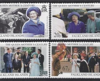 1999 Falkland Islands. SG.843-6 Queen Elizabeth the Queen Mother Century.  set 4 values U/M (MNH)