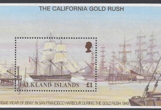1999 Falkland Islands. MS.858 150th Anniversary of California Goldrush.  mini sheet.  U/M (MNH)