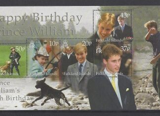 2000 Falkland Islands.  MS880  18th Birthday of Prince William.  mini sheet.  U/M (MNH)