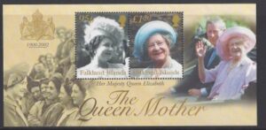 2002 Falkland Islands. MS.936 Queen Elizabeth The Queen Mother Commemoration.  mini sheet.  U/M (MNH)
