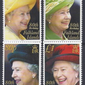 2006 Falkland Islands. SG.1038-41 80th Birthday of Queen Elizabeth II set 4 values U/M (MNH)